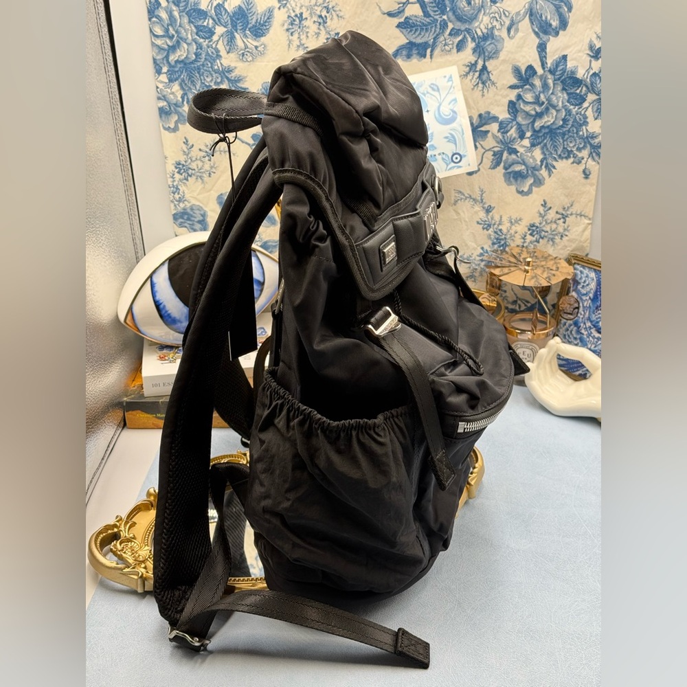 🆕 DIESEL 🧿 NWT Logos L-Large Backpack, Black Recycled Nylon - Picture 4 of 15